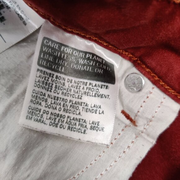 Levi's Men's Mid Rise Skinny Jeans in Brick Red Size 33 Cotton Denim Pants - Picture 8 of 14